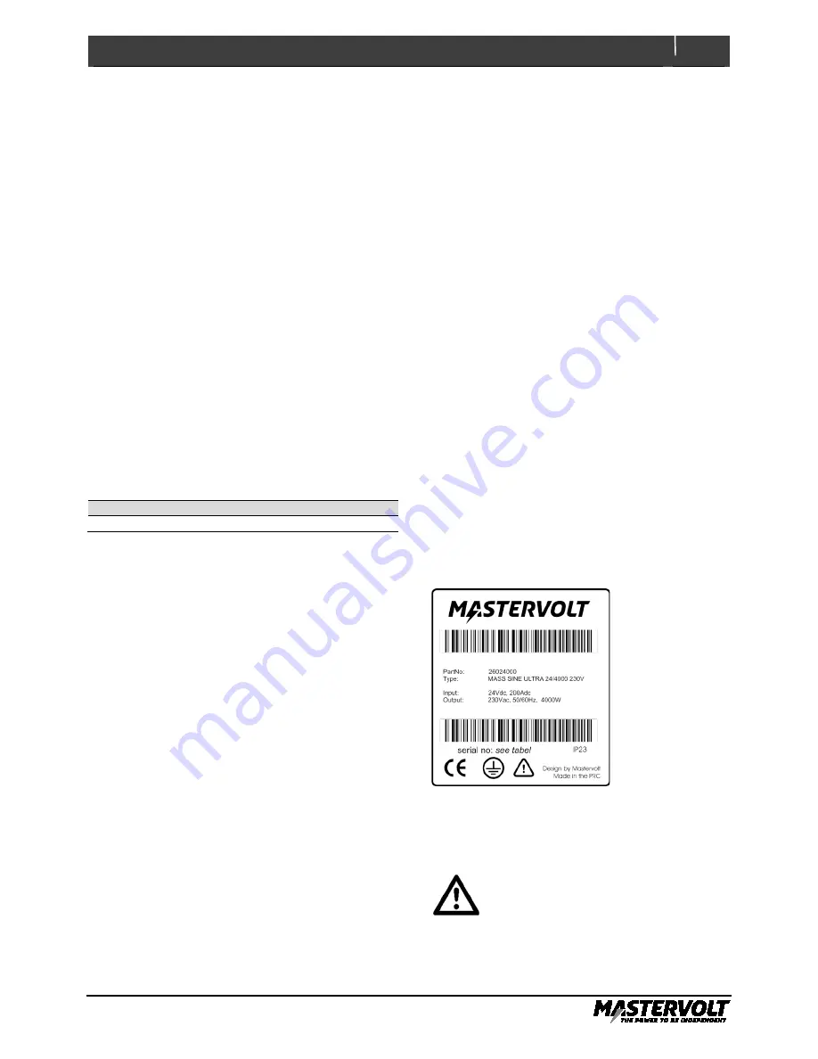 Mastervolt Mass Sine Ultra 24/4000 User And Installation Manual Download Page 5