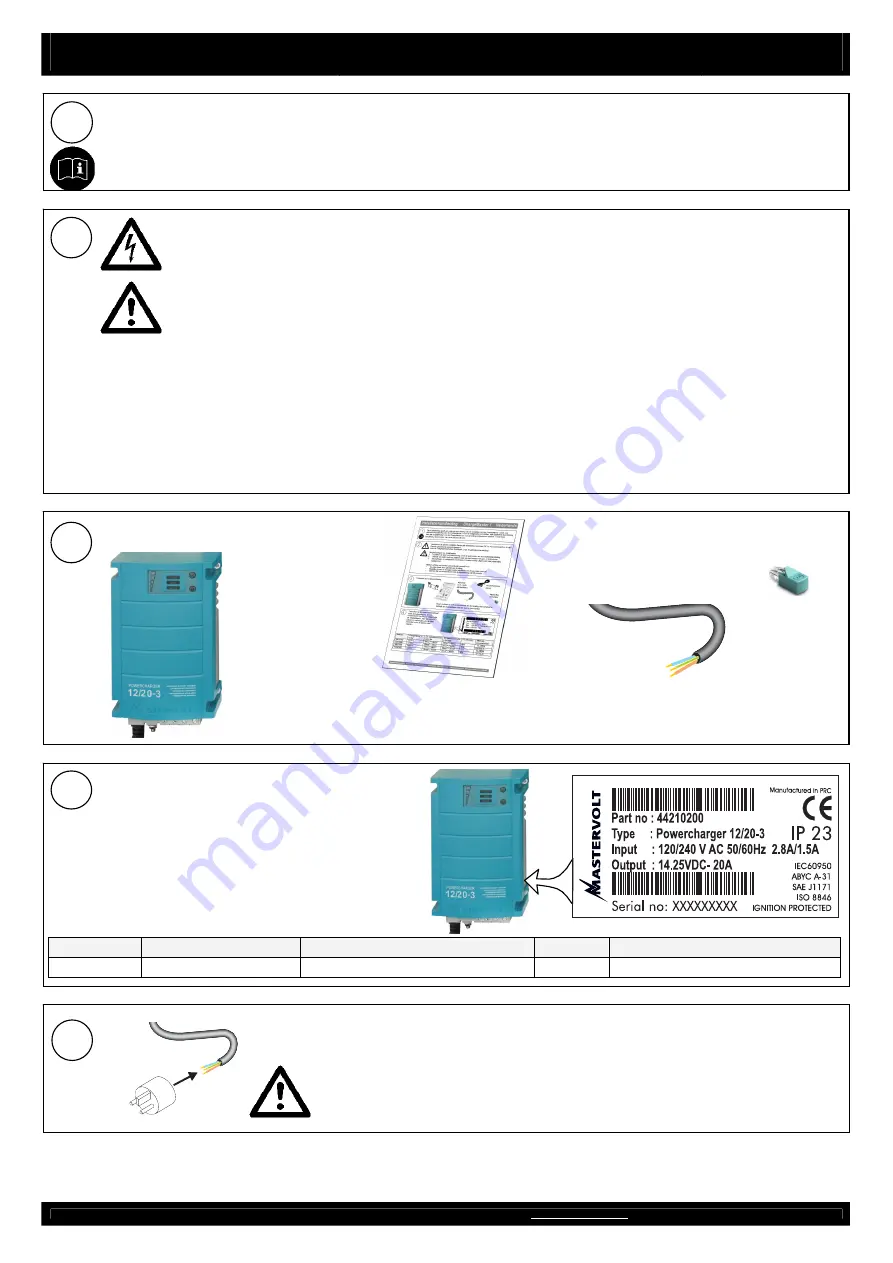 Mastervolt PowerCharger 12/20-3 Installation Manual Download Page 1