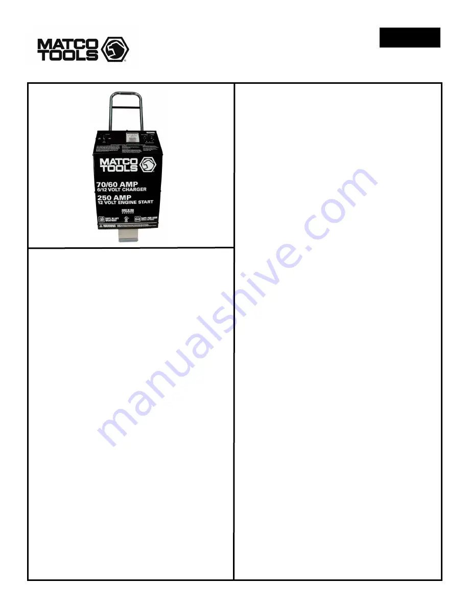 Matco Tools BWC230 Instruction Manual Download Page 1