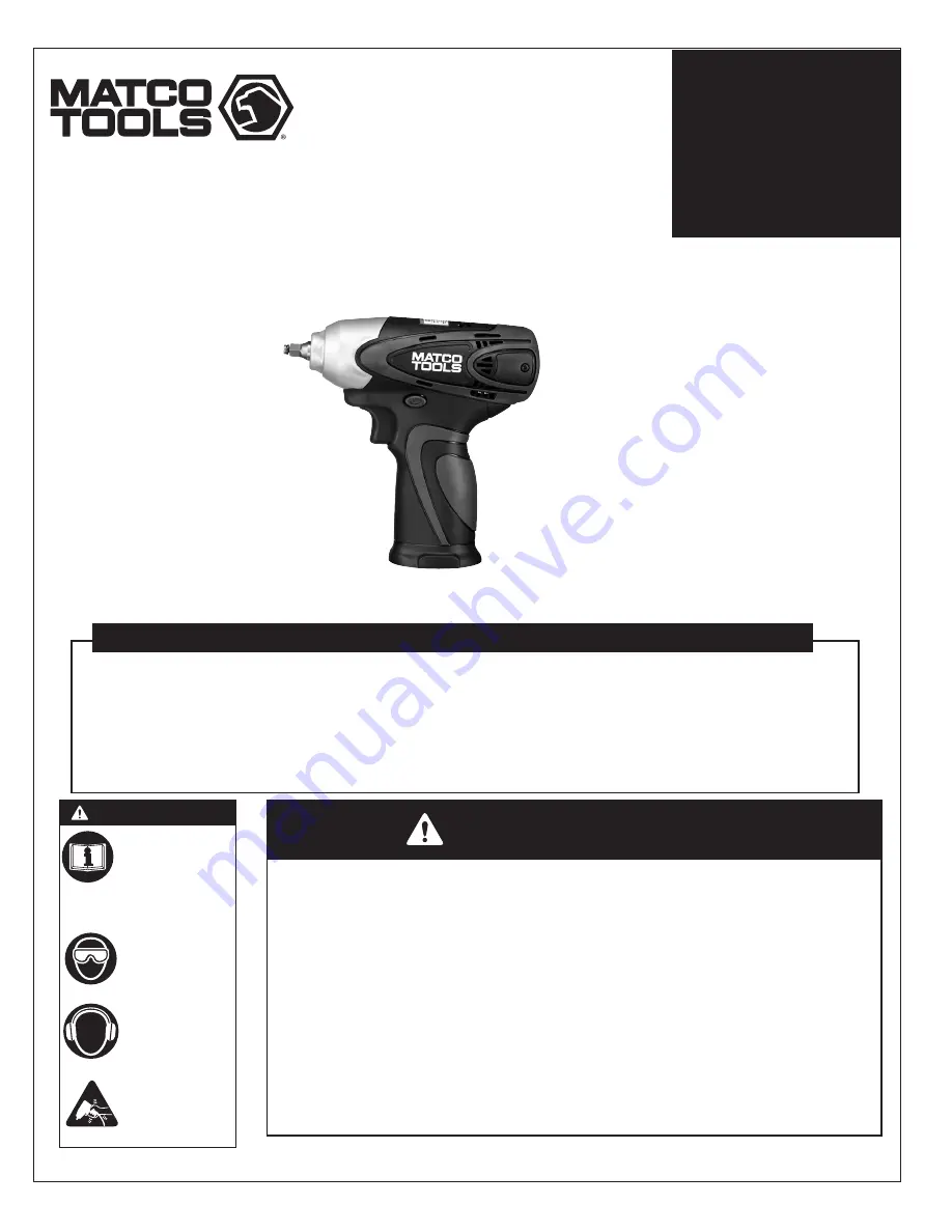 Matco Tools MCL1214IW Operating Instructions Manual Download Page 15