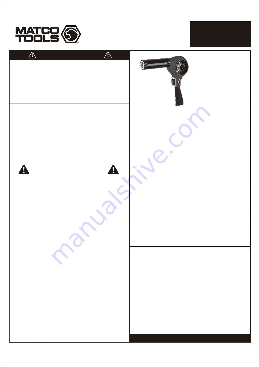 Matco Tools MHG751C Quick Start Manual Download Page 3