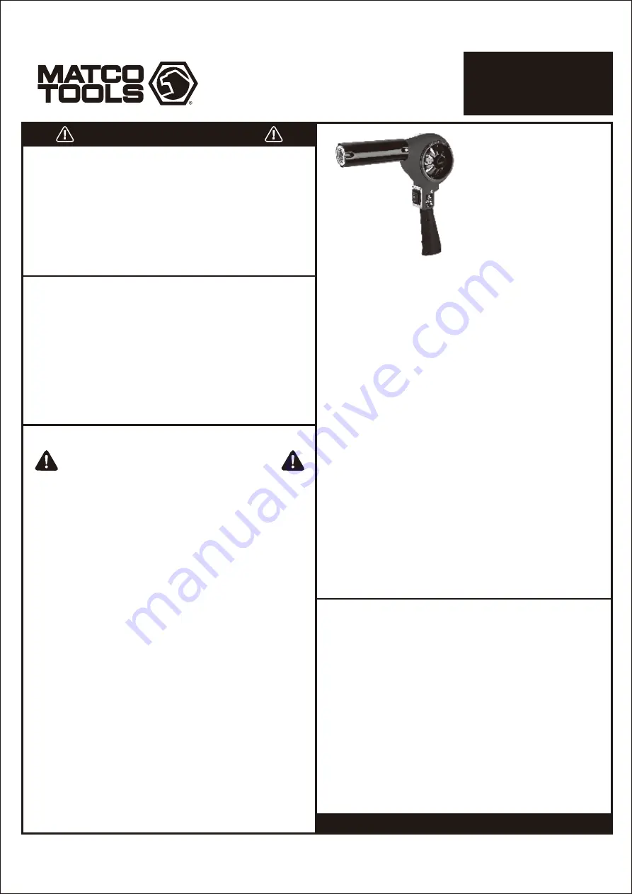 Matco Tools MHG751C Quick Start Manual Download Page 5