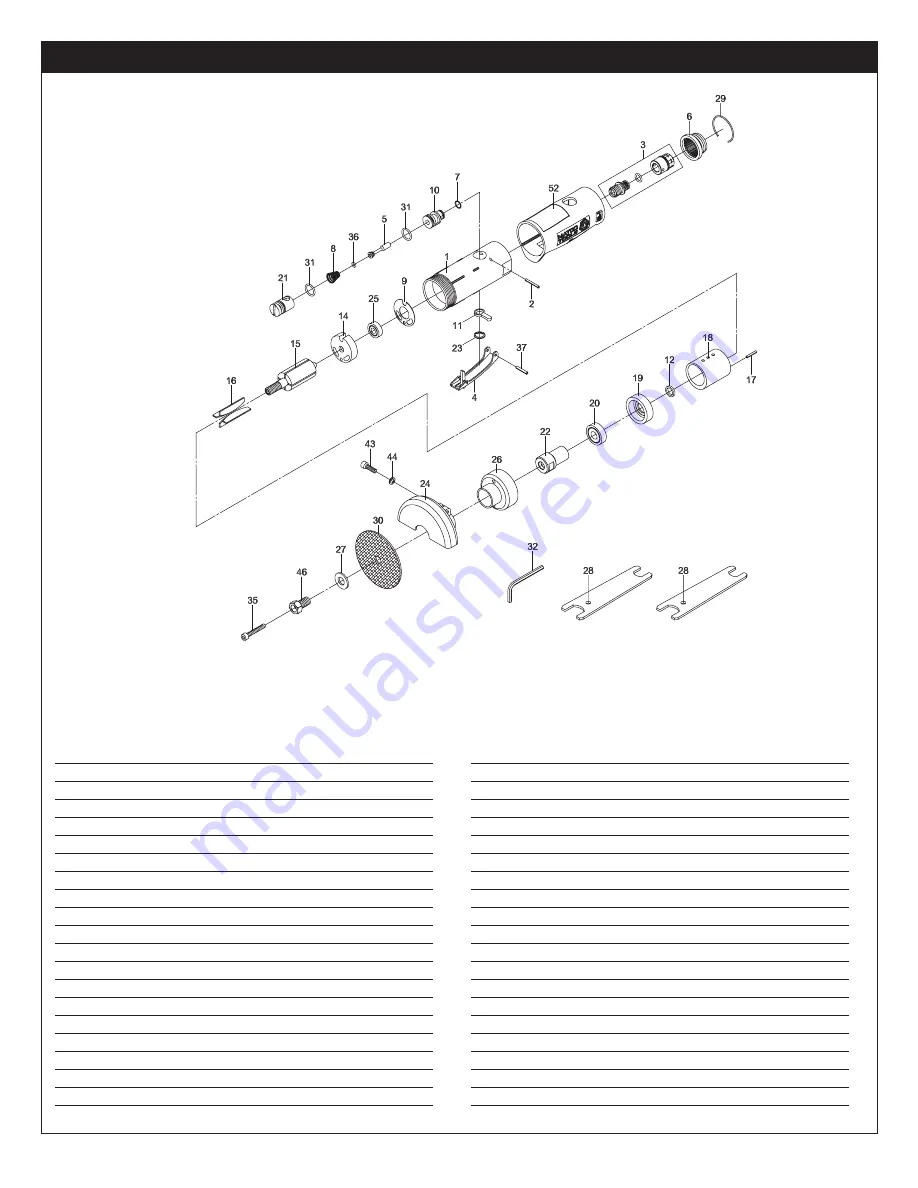 Matco Tools MT1871R Operating Instructions, Warning Information, Parts Breakdown Download Page 4