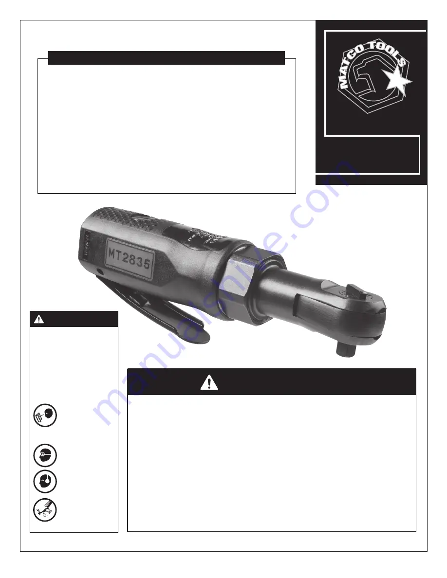 Matco Tools MT2835 Operating Instructions Manual Download Page 8