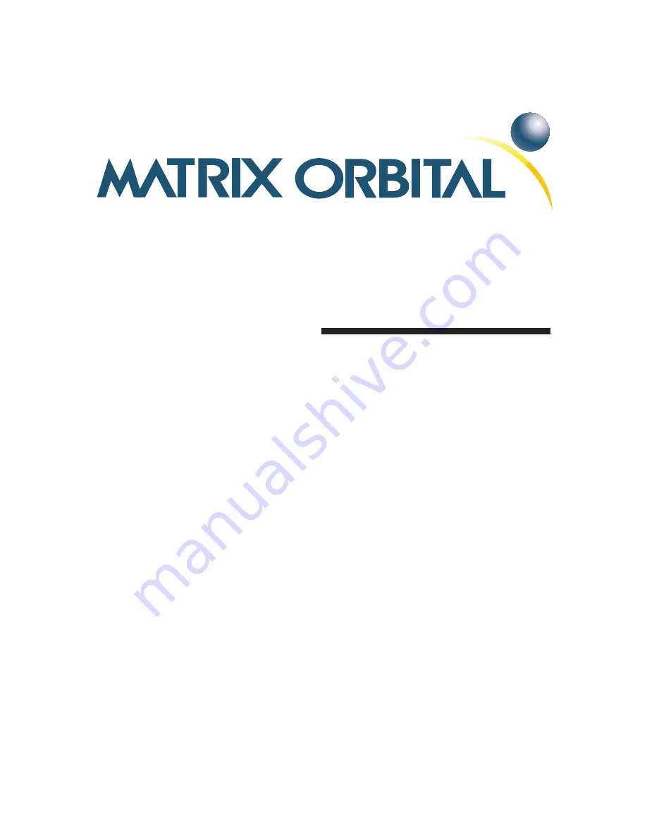 Matrix Orbital LK204-25-USB Technical Manual Download Page 1