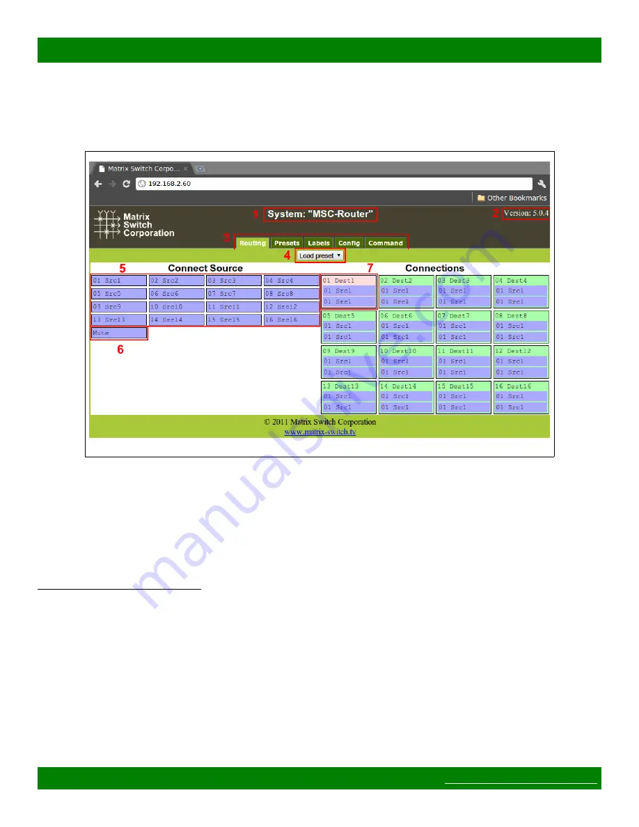 Matrix Switch Corporation MSC-1HD1608L Product Manual Download Page 12