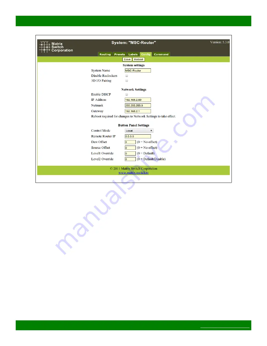 Matrix Switch Corporation MSC-2HD0824L Product Manual Download Page 17