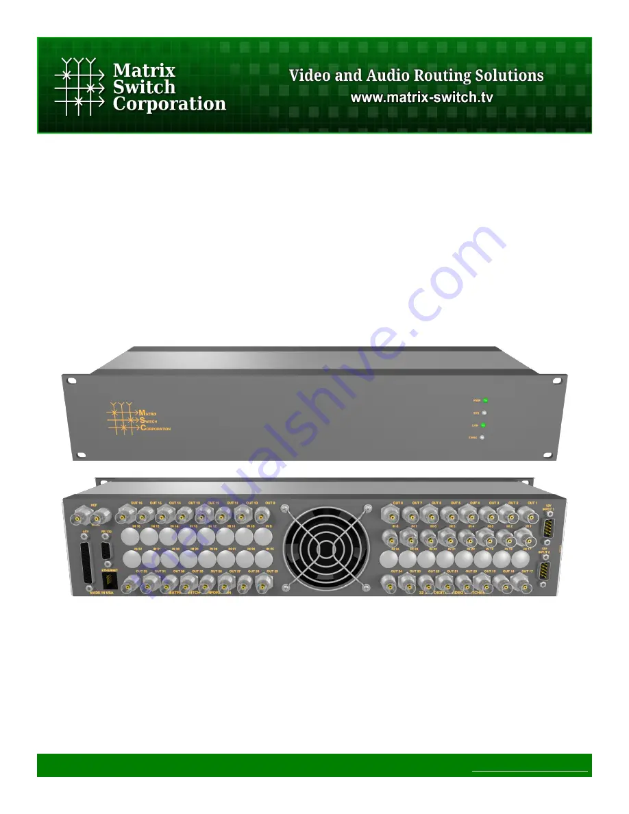 Matrix Switch Corporation MSC-2HD0832S Product Manual Download Page 1