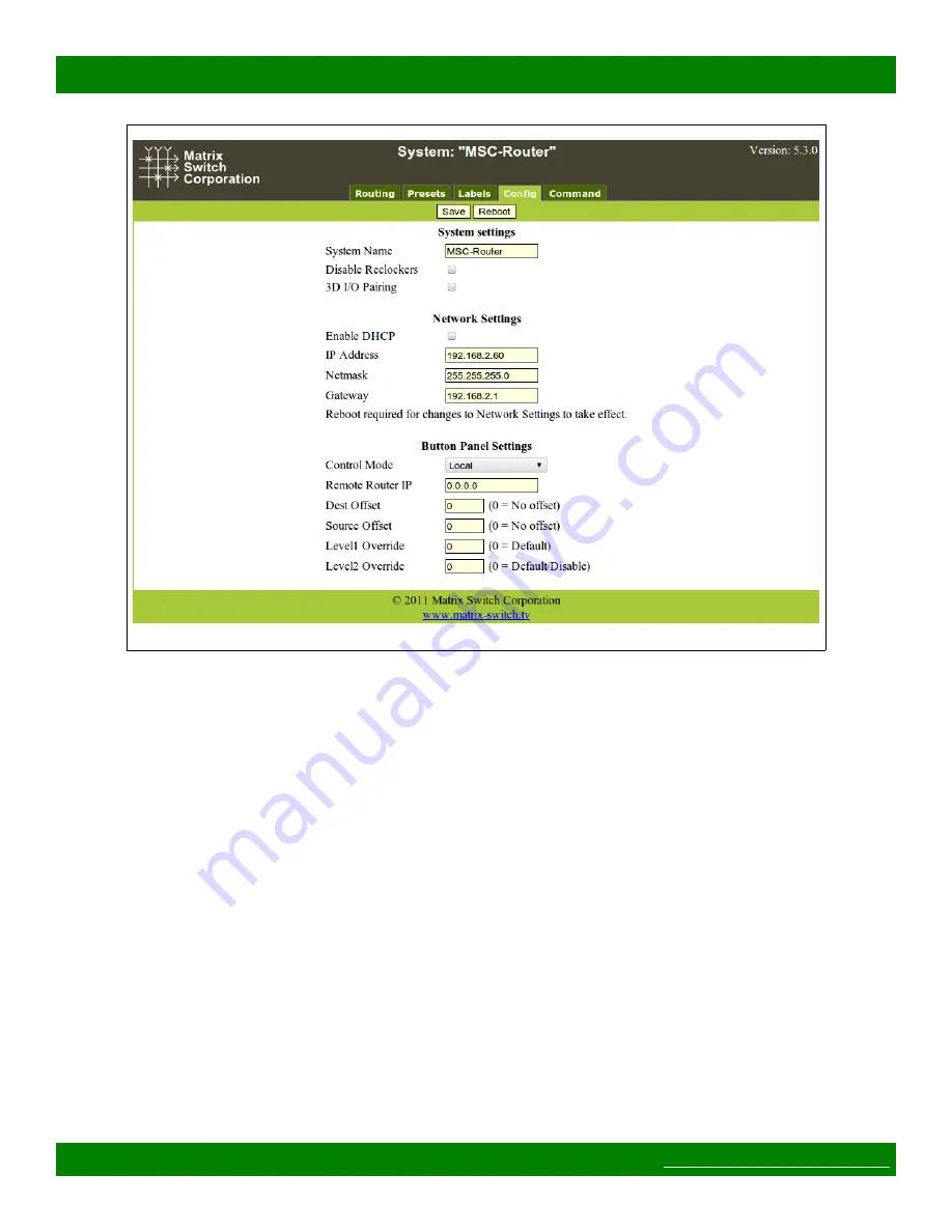 Matrix Switch Corporation MSC-2HD2432L Product Manual Download Page 16