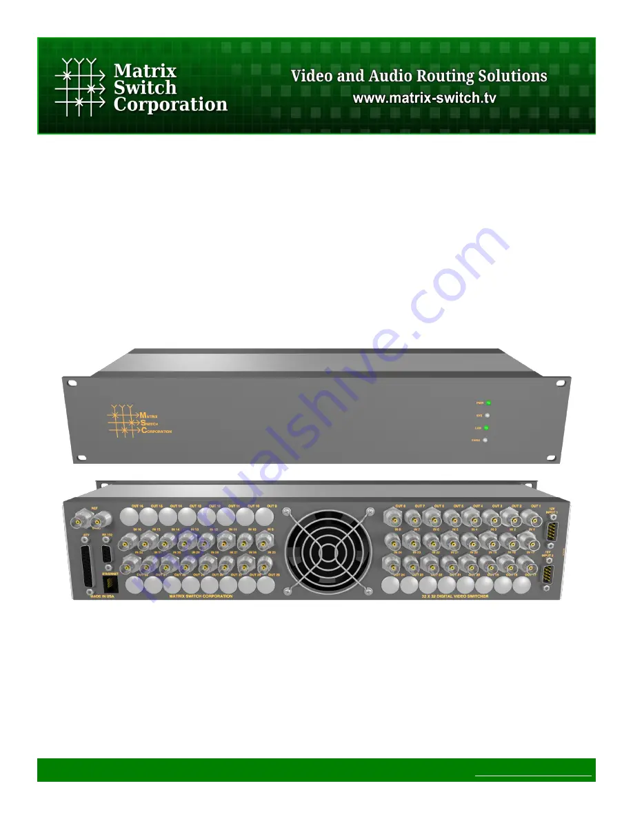 Matrix Switch Corporation MSC-2HD3208S Скачать руководство пользователя страница 1