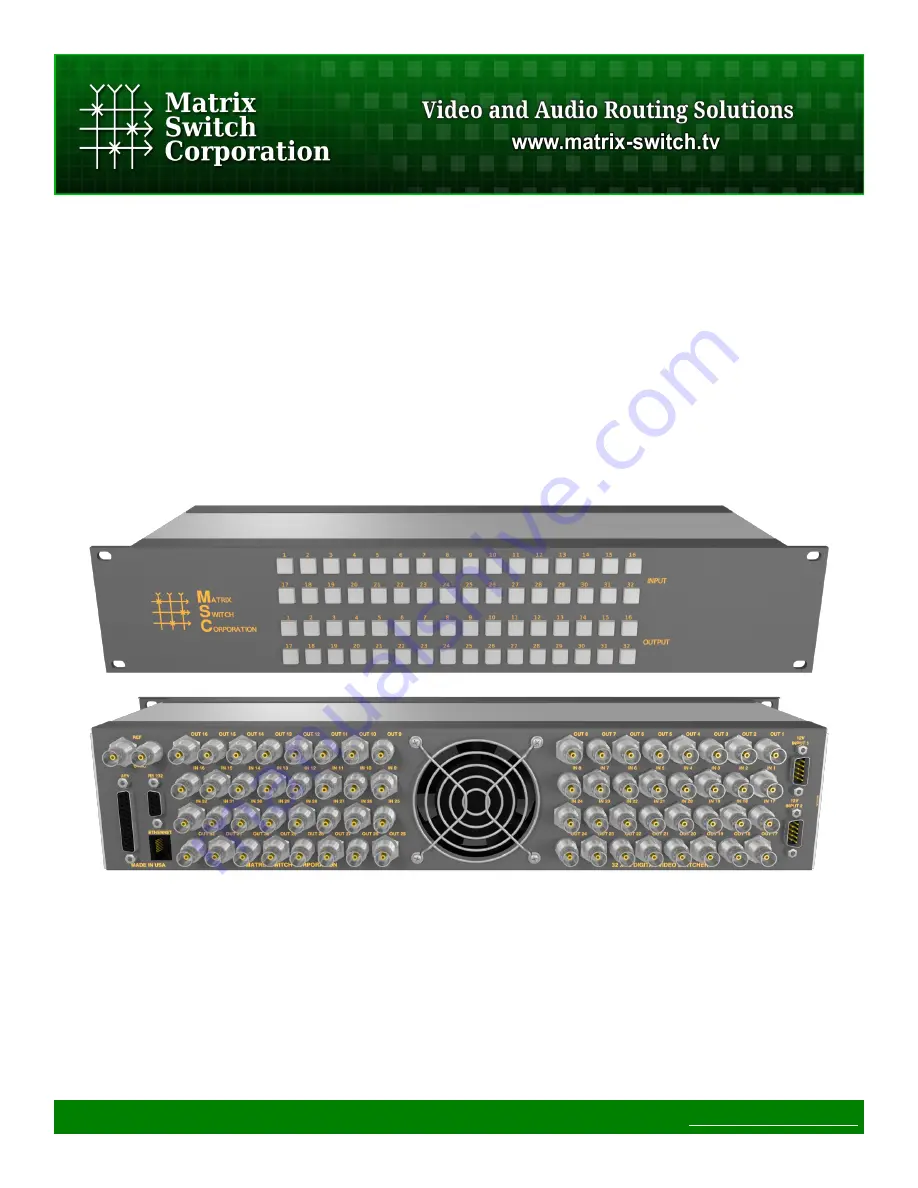 Matrix Switch Corporation MSC-2HD3232L Скачать руководство пользователя страница 1