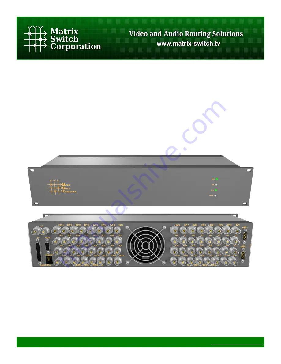 Matrix Switch Corporation MSC-2HD3232S Скачать руководство пользователя страница 1