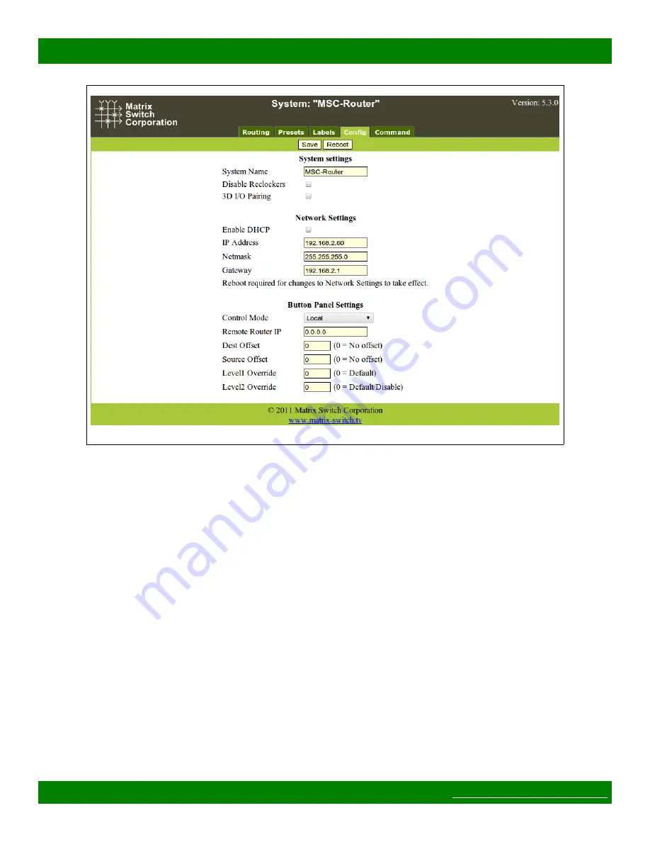 Matrix Switch Corporation MSC-5-4832 Product Manual Download Page 16