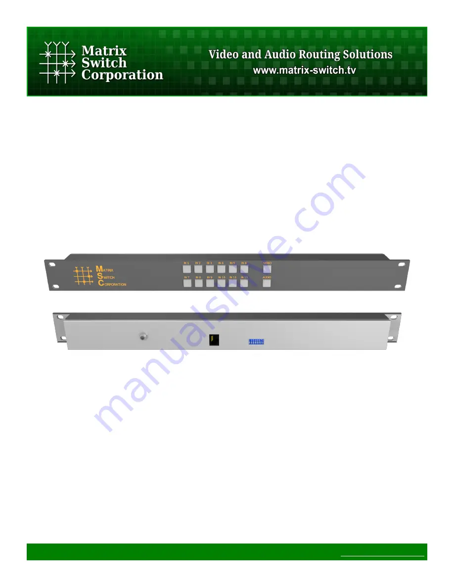 Matrix Switch Corporation MSC-CP12X1E Скачать руководство пользователя страница 1