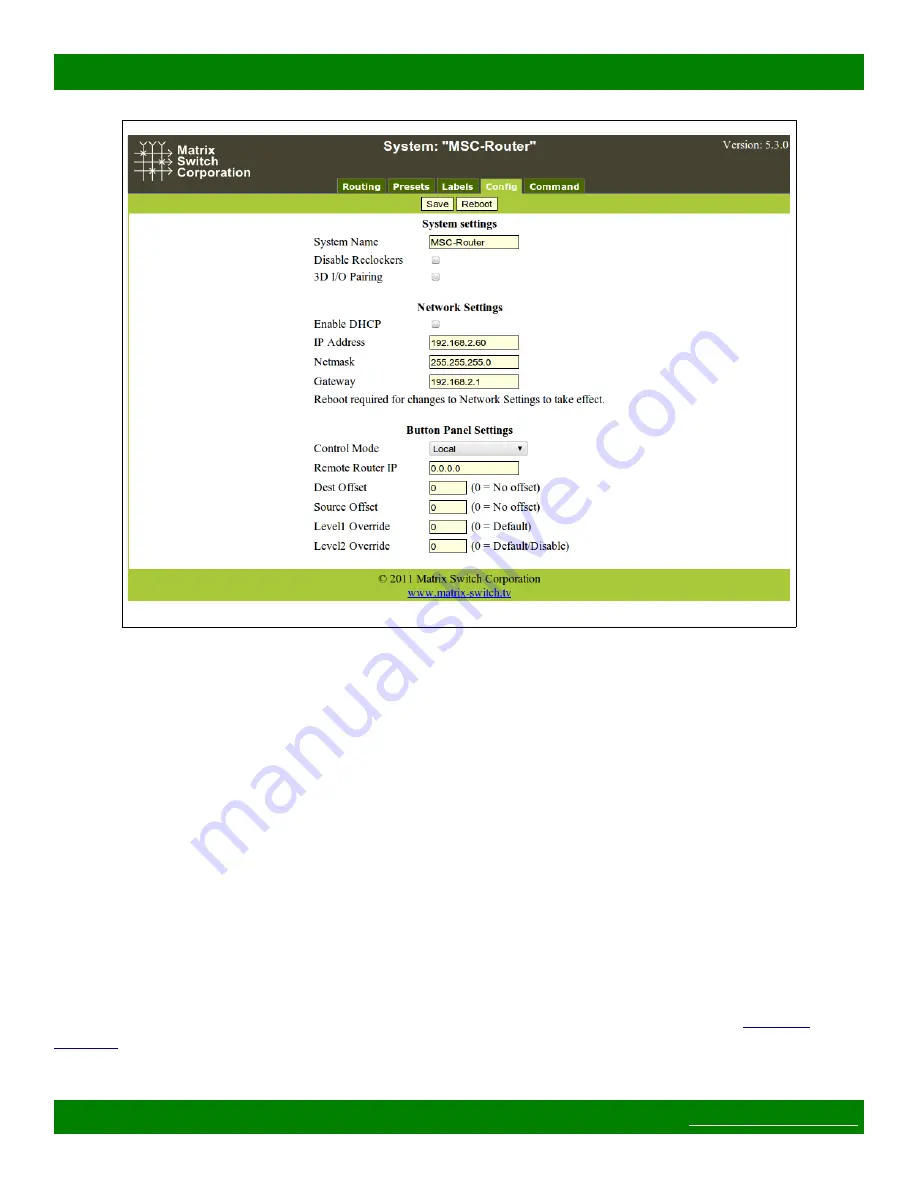 Matrix Switch Corporation MSC-CP12X1E Product Manual Download Page 12