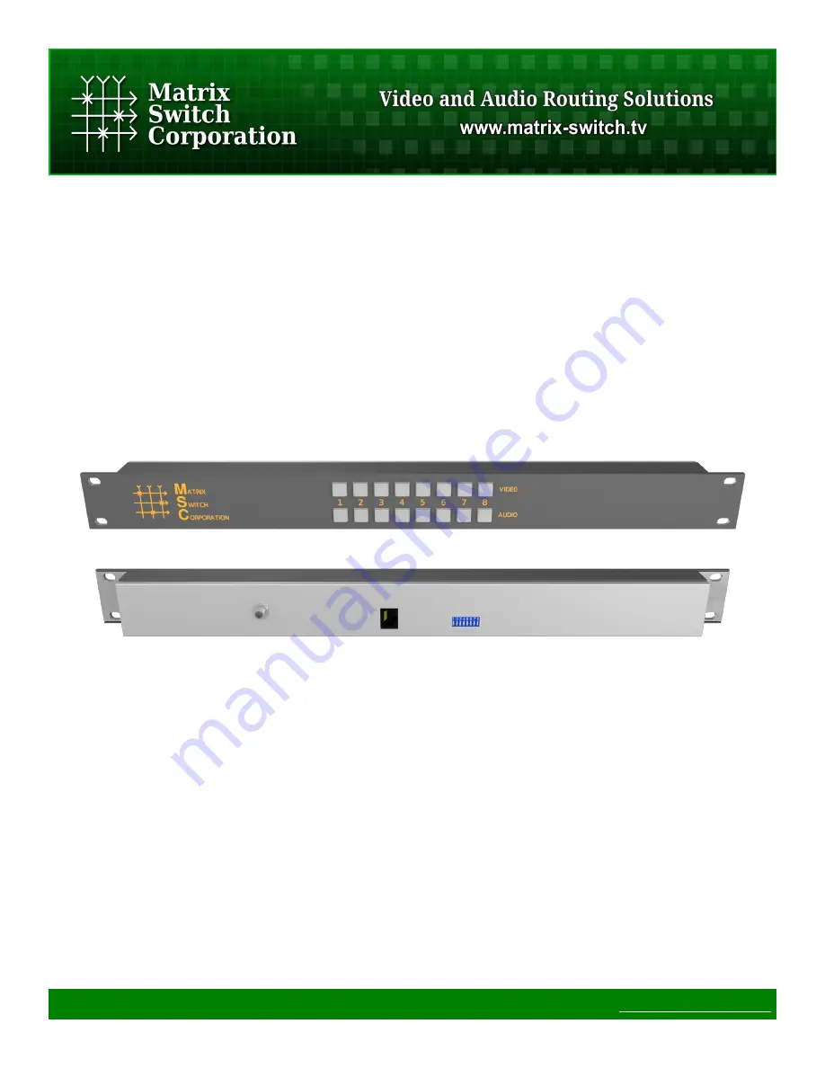 Matrix Switch Corporation MSC-CP8X1E Скачать руководство пользователя страница 1