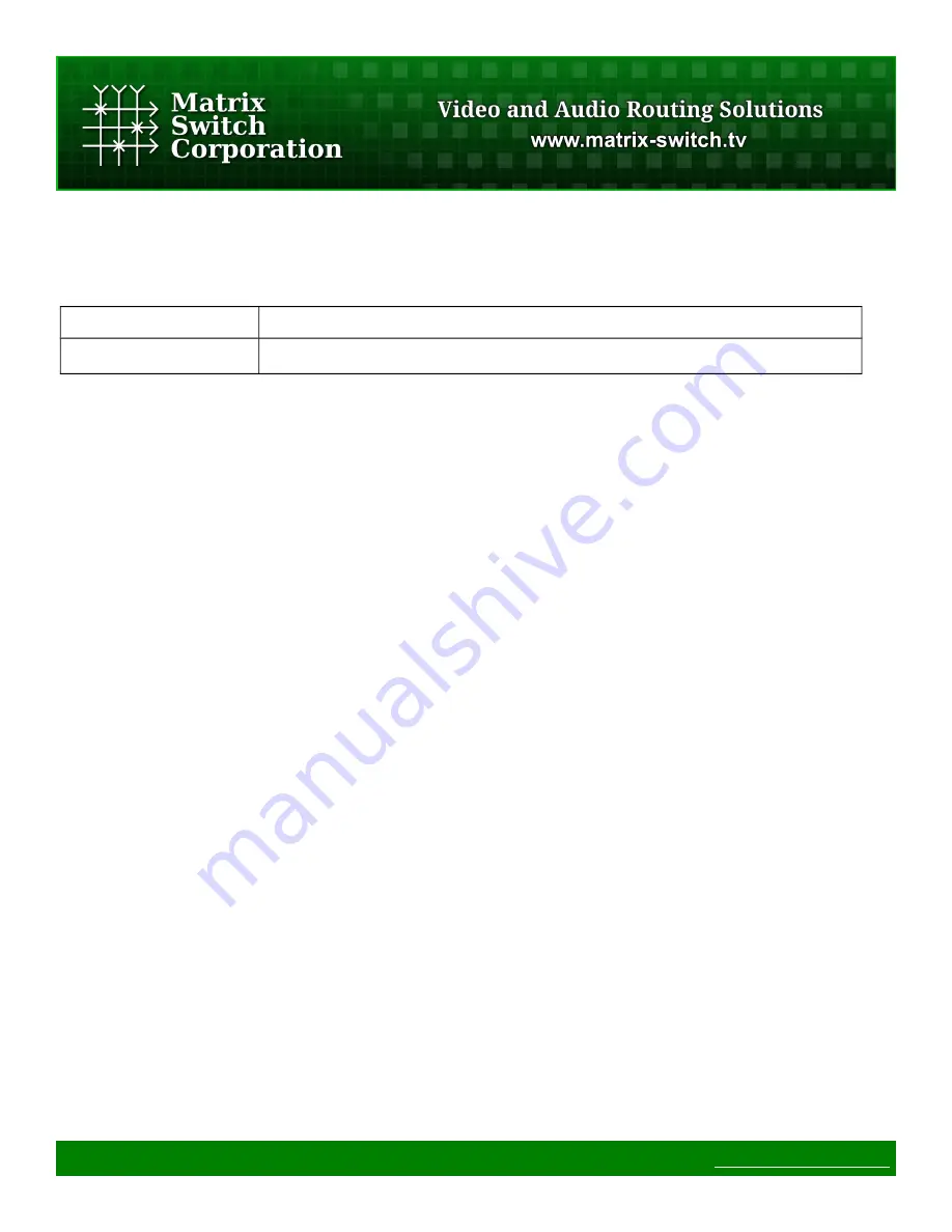 Matrix Switch Corporation MSC-HD88L Product Manual Download Page 3