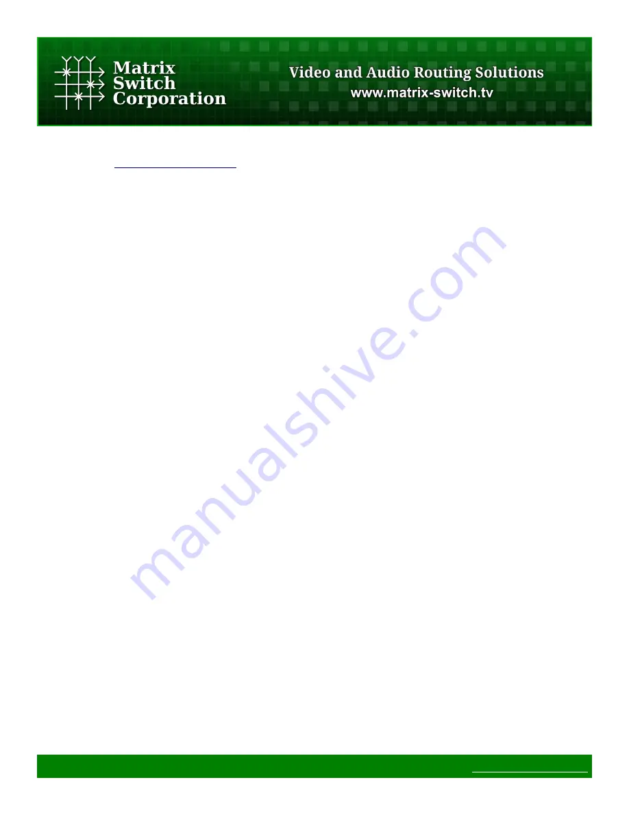 Matrix Switch Corporation MSC-HD88L Product Manual Download Page 21