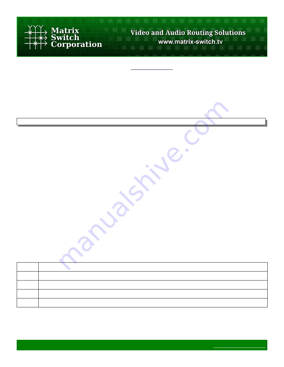 Matrix Switch Corporation MSC-HD88L Product Manual Download Page 23