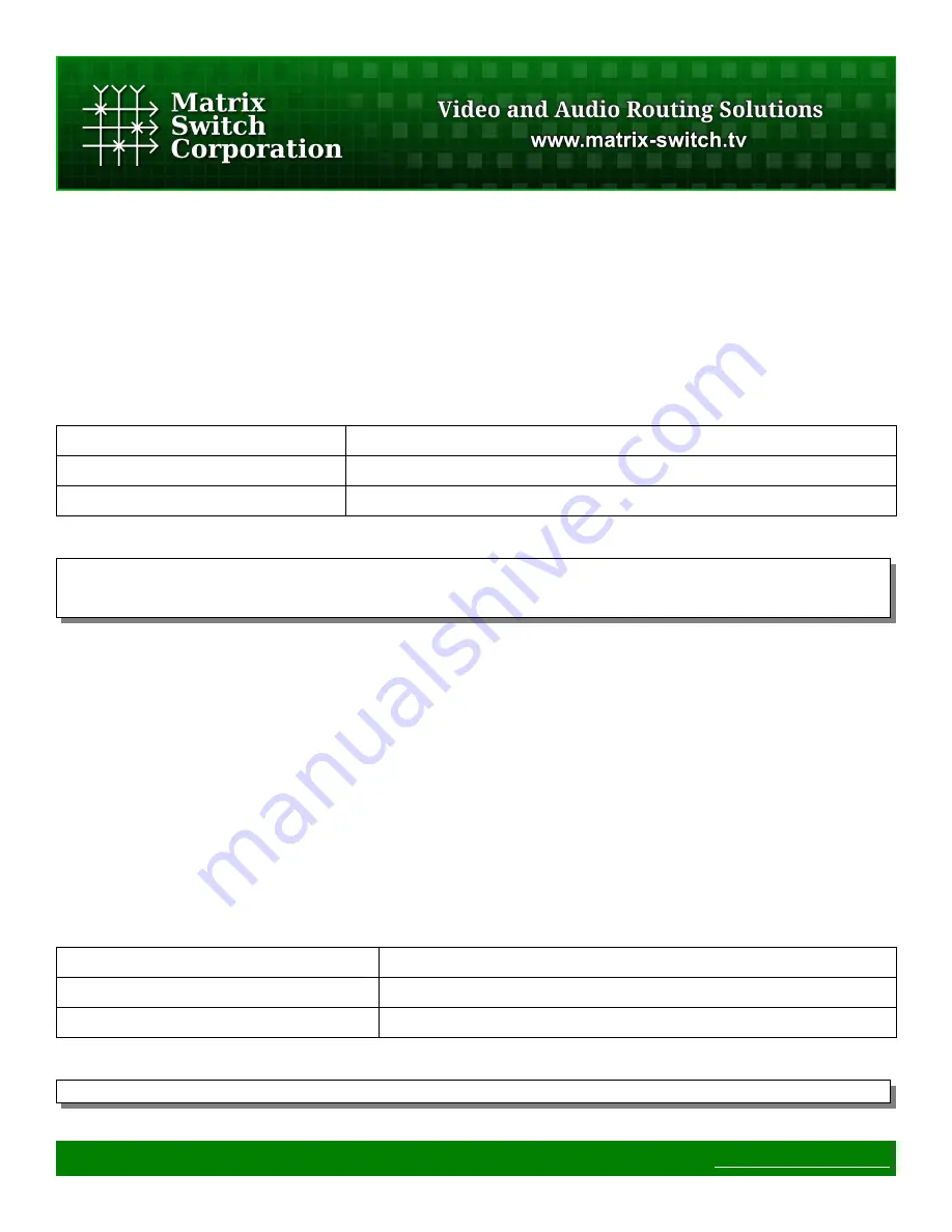 Matrix Switch Corporation MSC-HD88L Product Manual Download Page 40