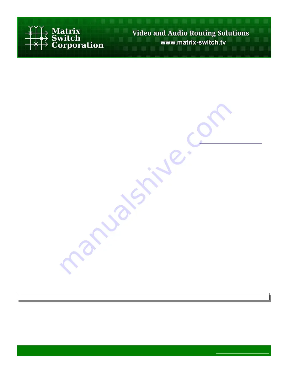 Matrix Switch Corporation MSC-HD88L Product Manual Download Page 49