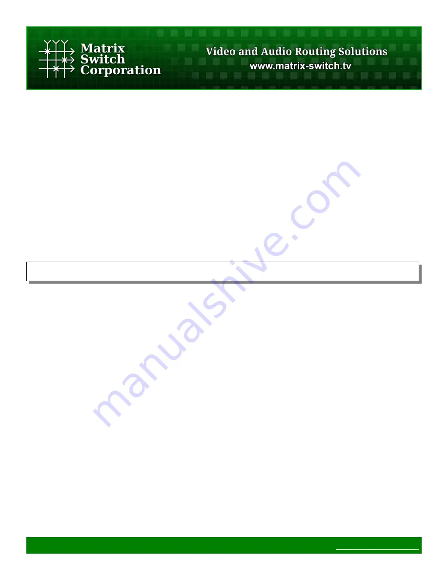 Matrix Switch Corporation MSC-HD88L Product Manual Download Page 53