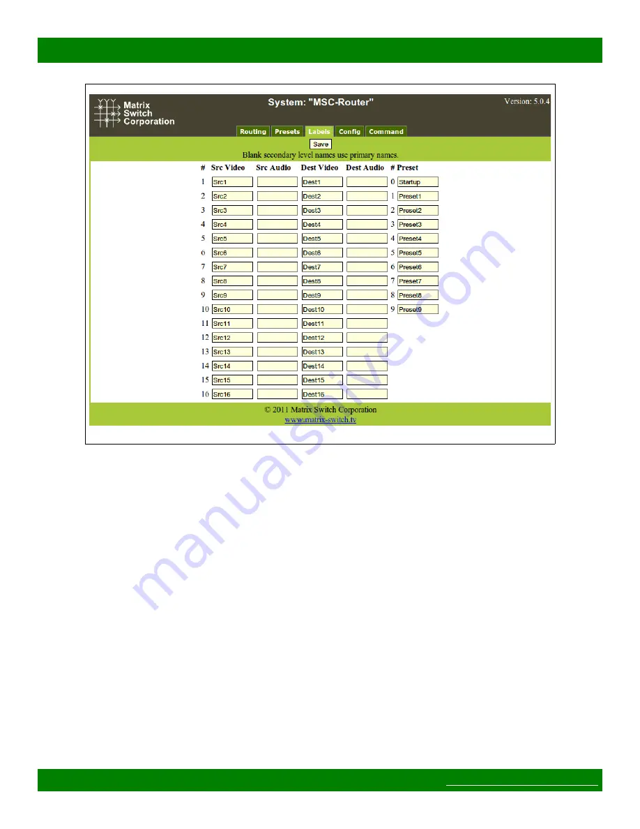 Matrix Switch Corporation MSC-HD88S Product Manual Download Page 15