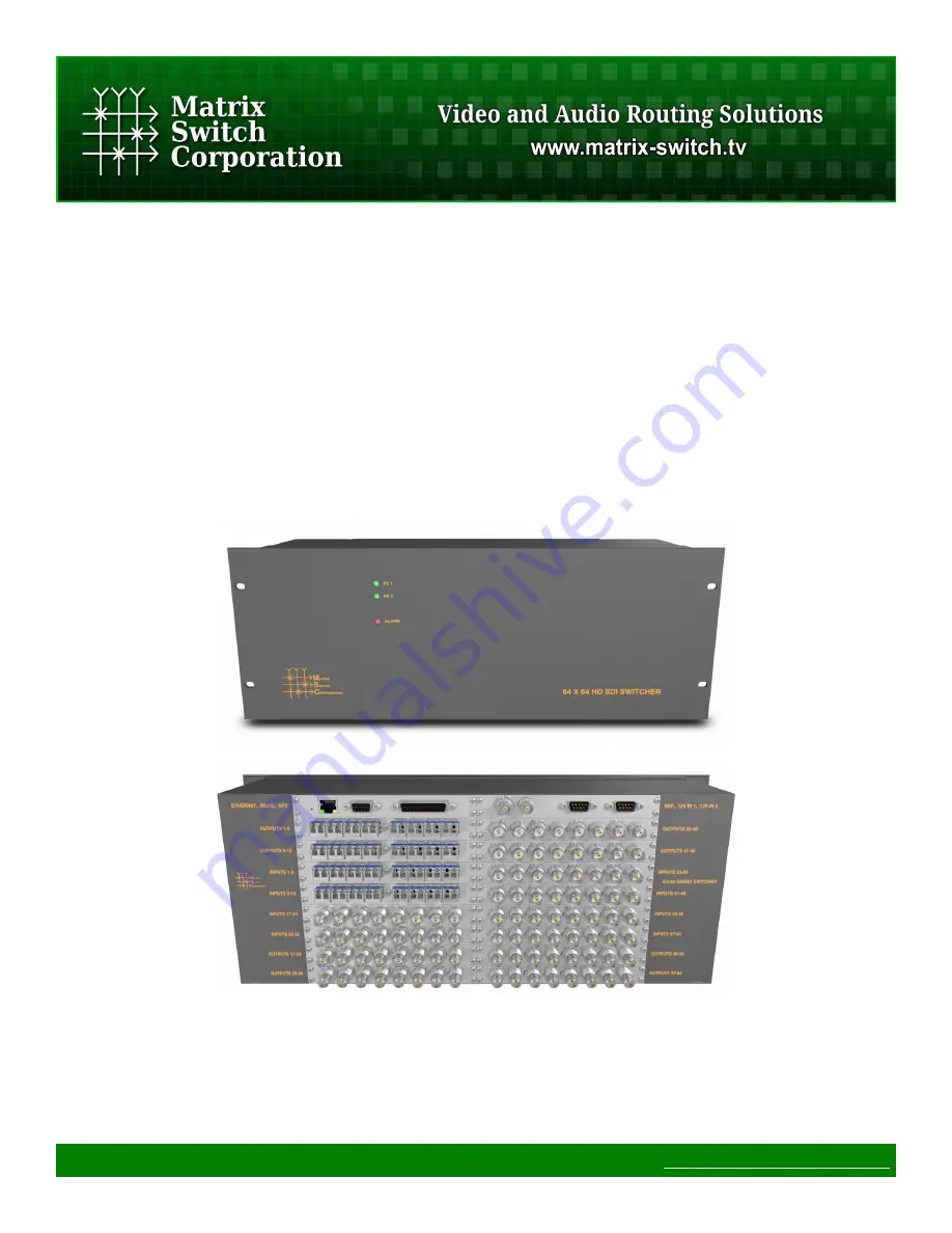 Matrix Switch Corporation MSC-XDM4000 Product Manual Download Page 1