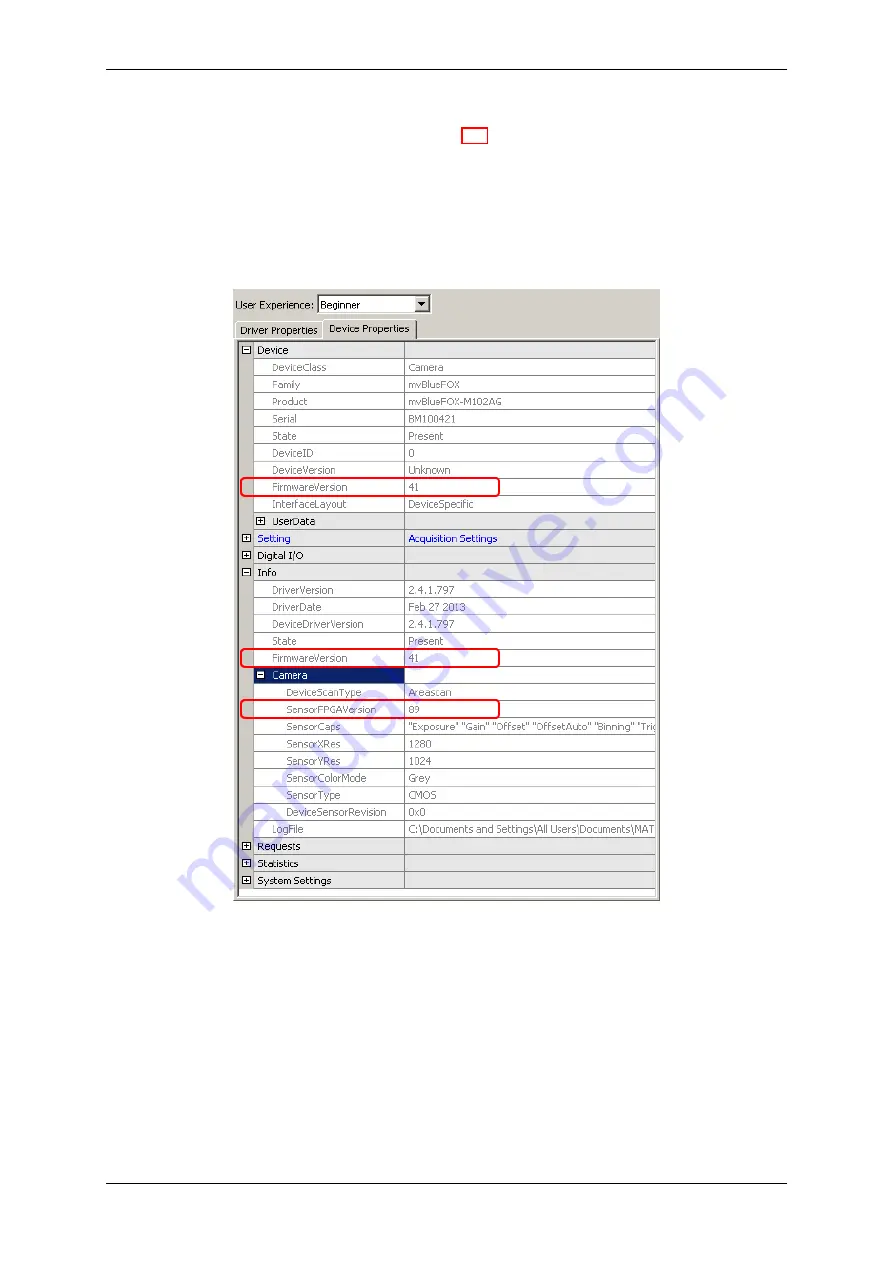 Matrix Vision mvBlueFOX Technical Manual Download Page 49