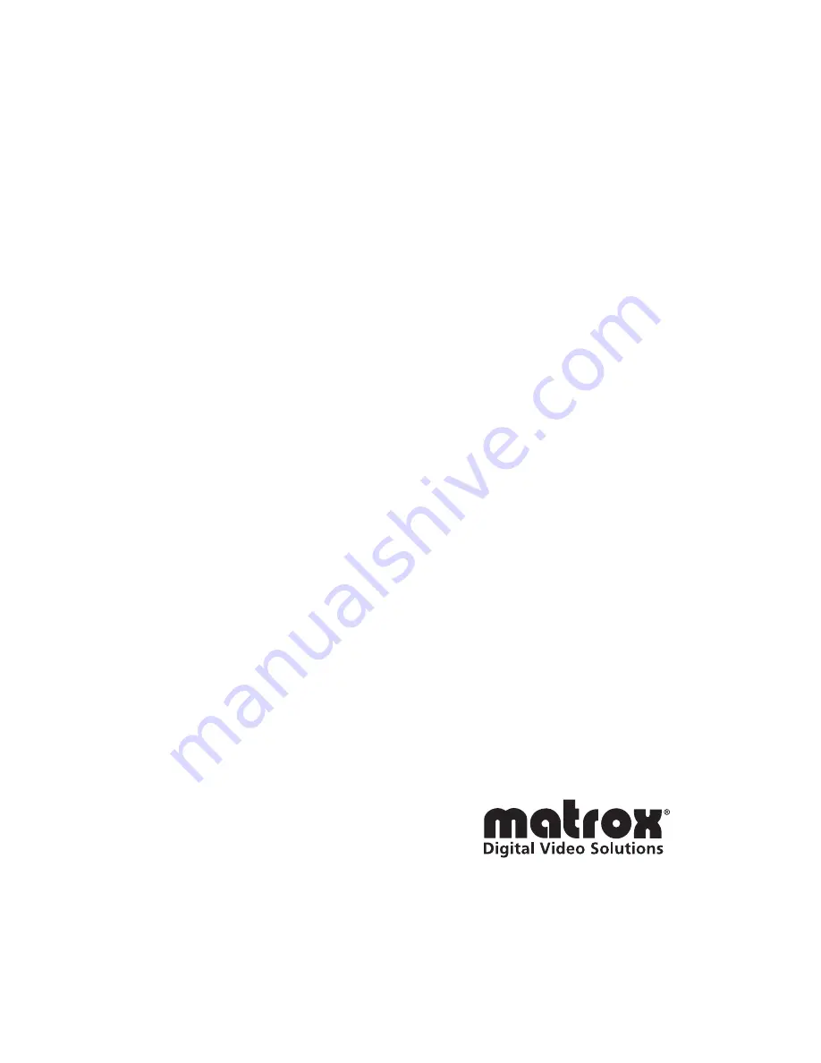 Matrox Convert DVI Installation And User Manual Download Page 1