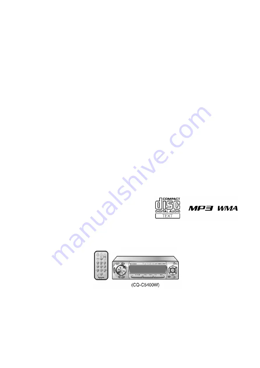 Matsushita Electric CQ-5300W Manual Download Page 1