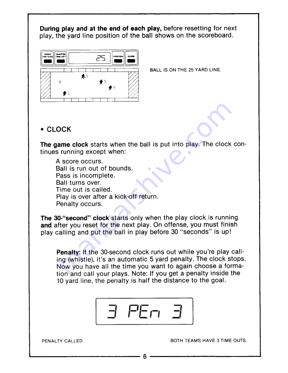 Mattel World Championship Football Instructions Manual Download Page 8