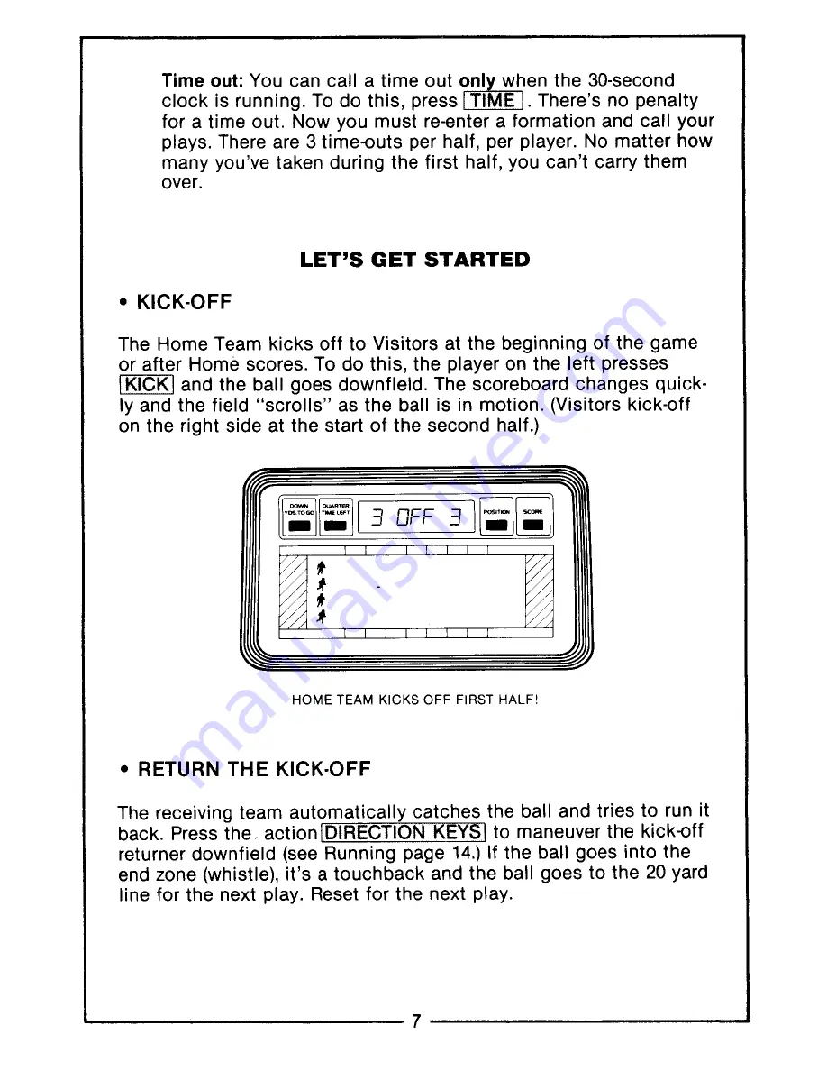 Mattel World Championship Football Instructions Manual Download Page 9