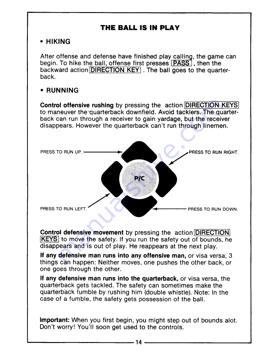 Mattel World Championship Football Instructions Manual Download Page 16