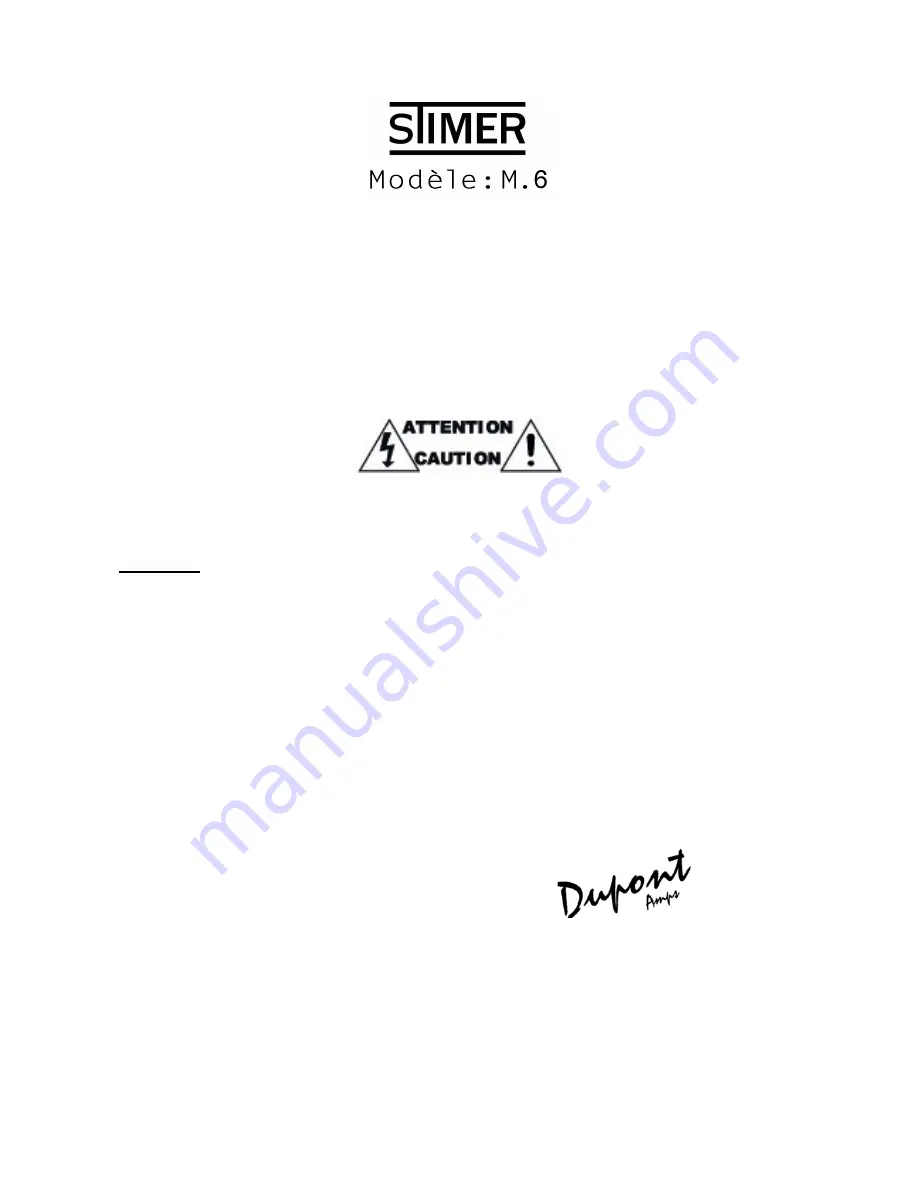 Maurice Dupont Stimmer M6 User Manual Download Page 1