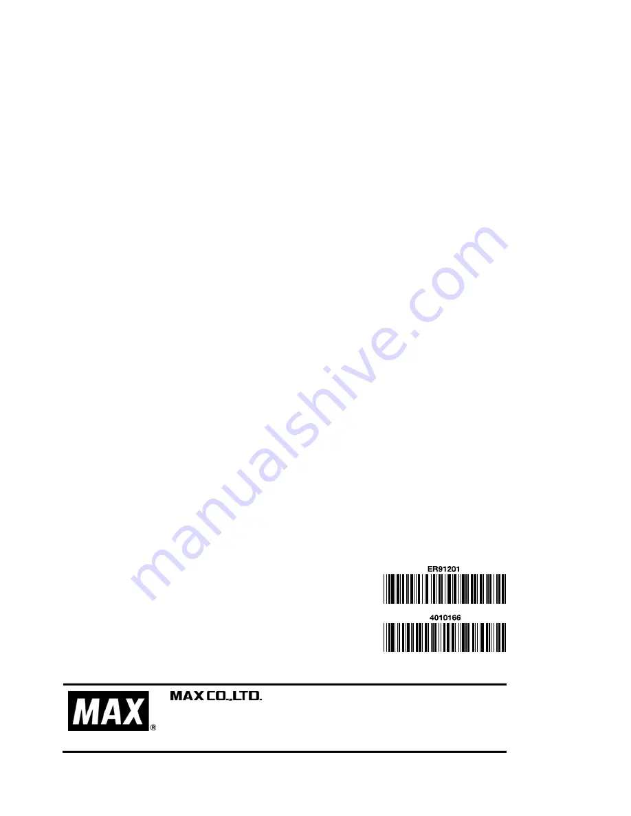 Max ER-2700 Instruction Manual Download Page 28