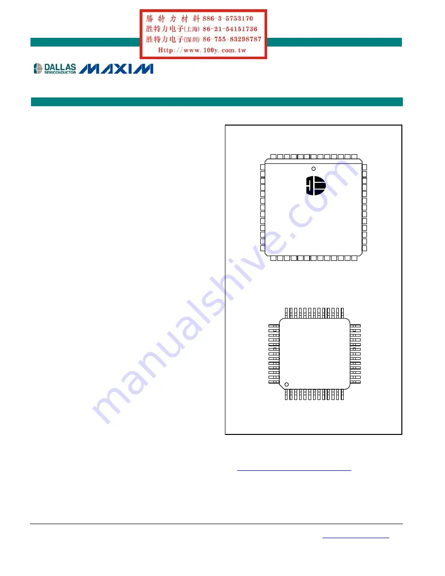 Maxim Dallas DS83C530 Specification Sheet Download Page 1