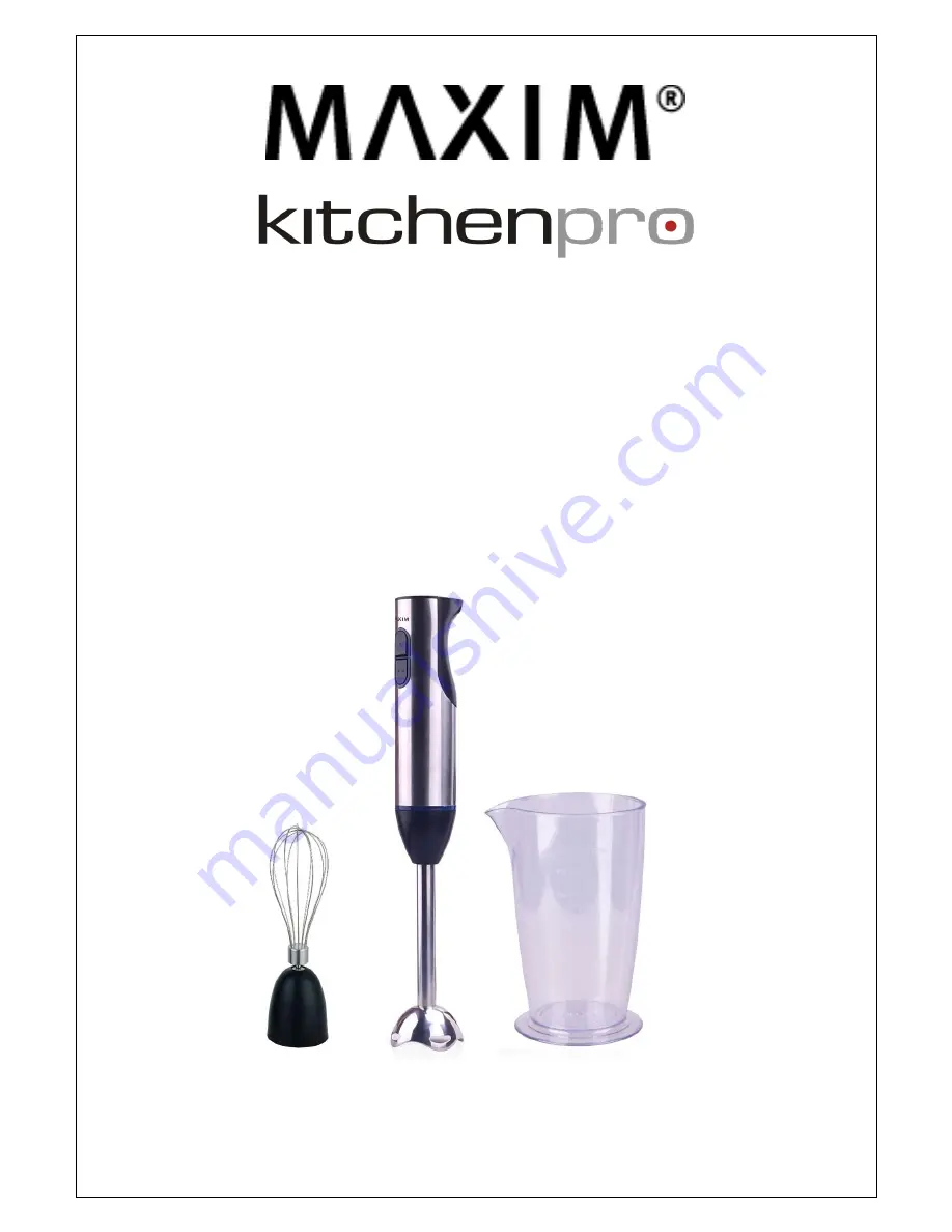 Maxim KitchenPro MSB200 User Manual Download Page 1