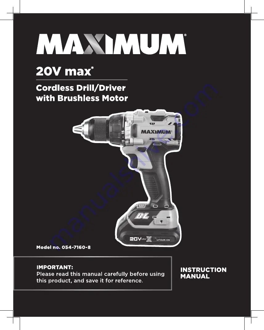 Maximum 054-7160-8 Instruction Manual Download Page 1