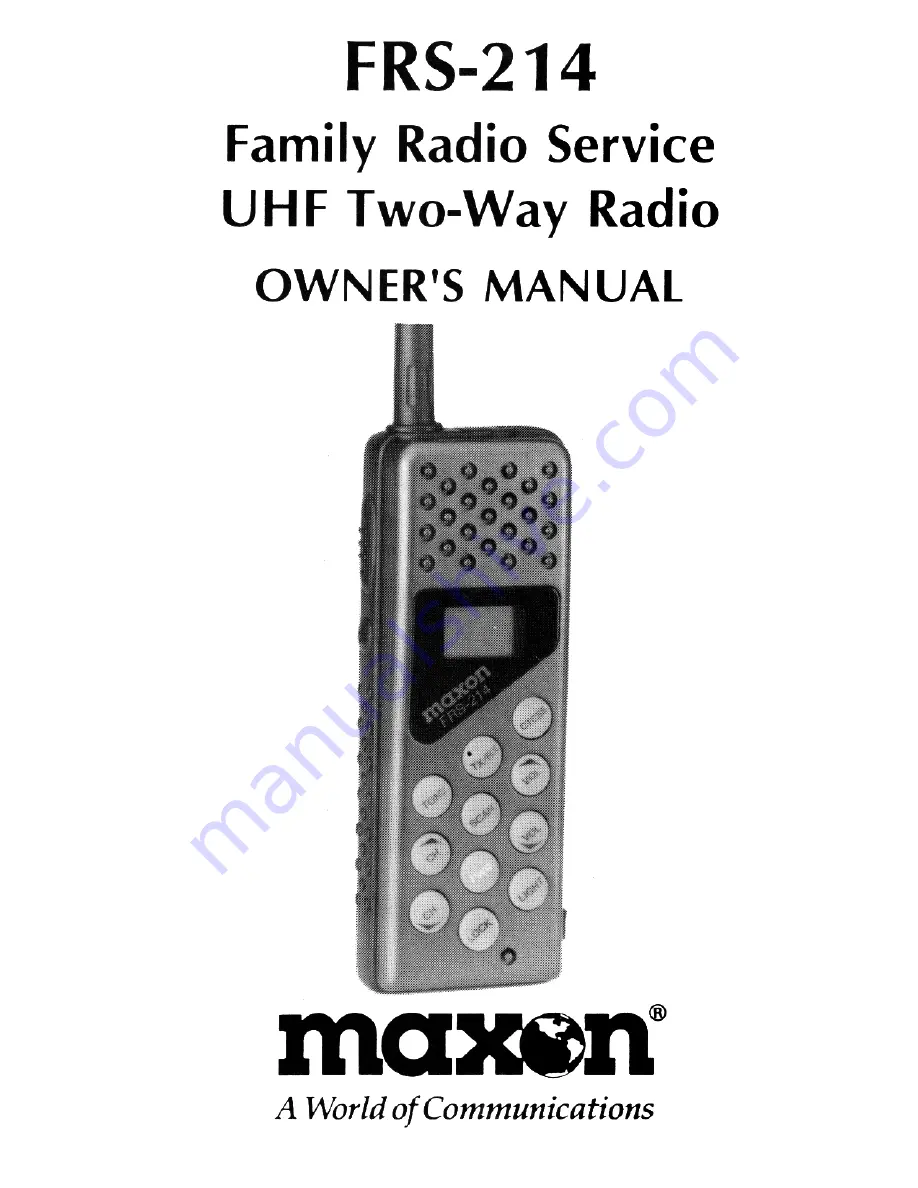 Maxon FRS-214 Owner'S Manual Download Page 1