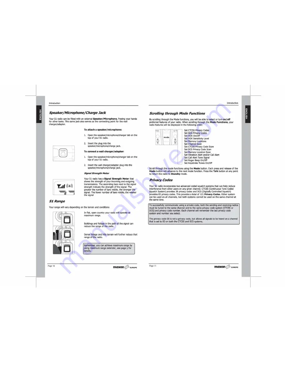 Maxon S1 PMR446 User Manual Download Page 7