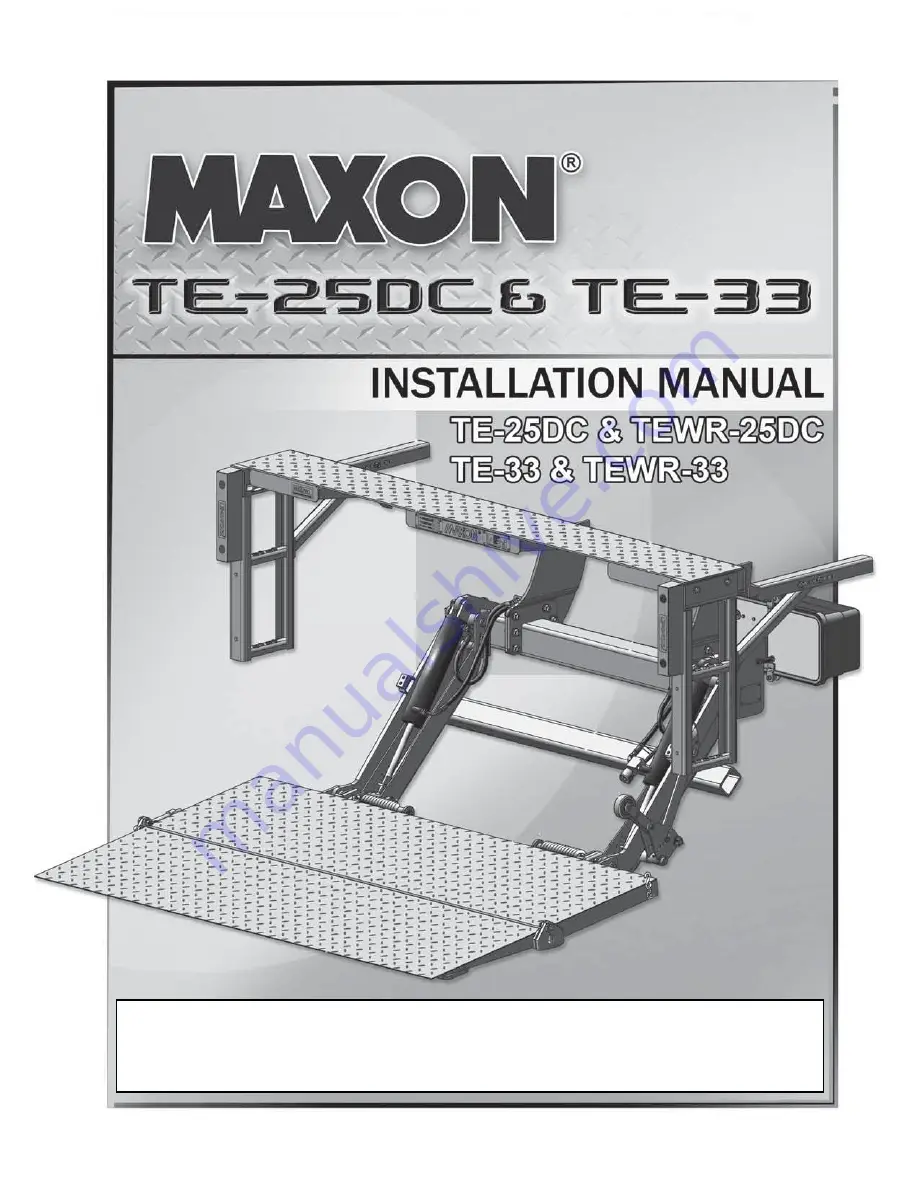 Maxon TE-25DC Installation Manual Download Page 1