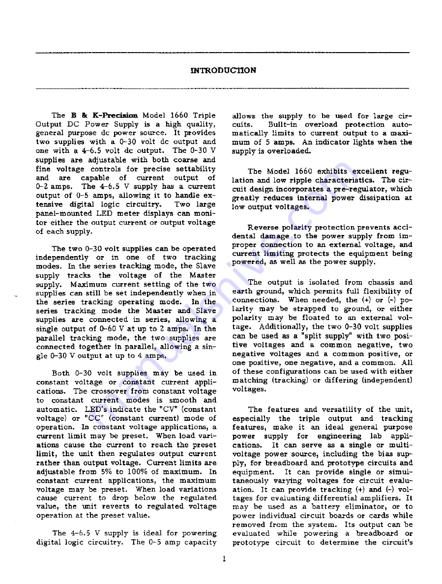 Maxtec B&K Precision 1660 Instruction Manual Download Page 5