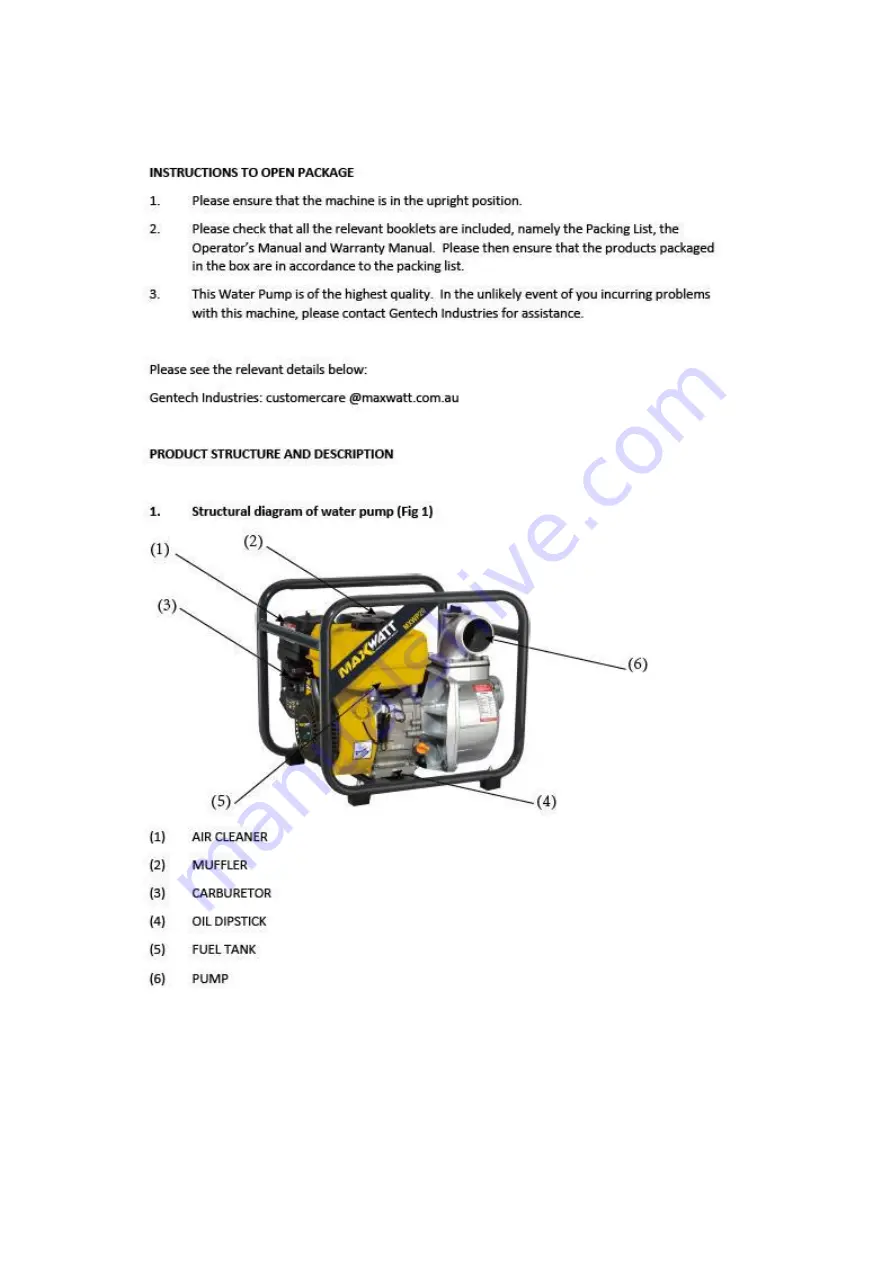 maxwatt 9356905000081 Operator'S Manual Download Page 11