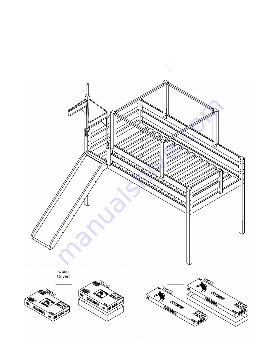 Maxwood Furniture Jackpot Low Loft Bed with End Ladder Скачать руководство пользователя страница 2