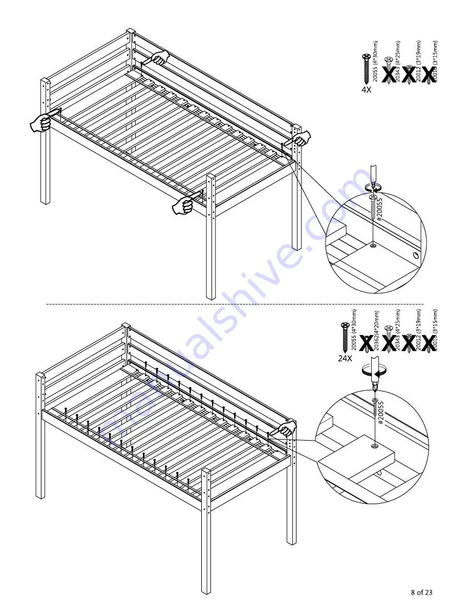 Maxwood Furniture Jackpot Low Loft Bed with End Ladder Скачать руководство пользователя страница 8