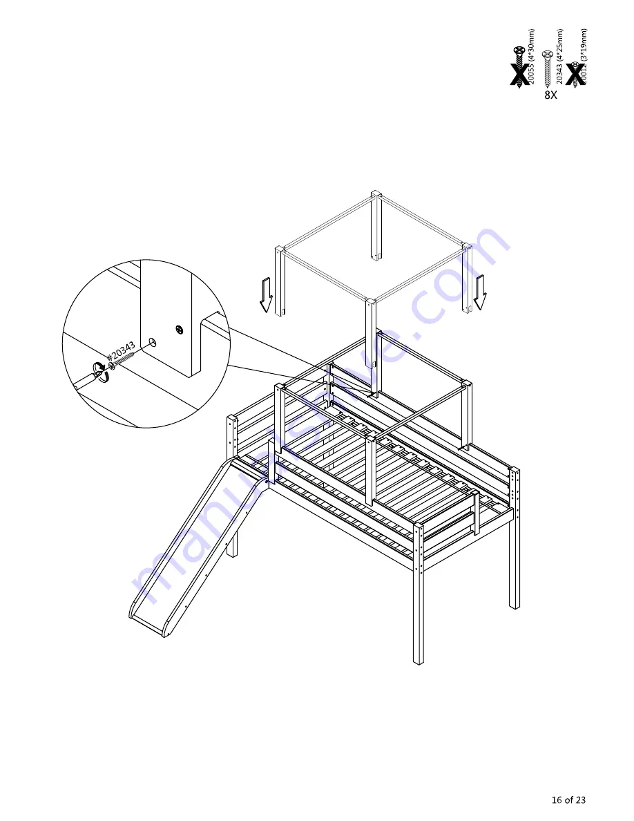 Maxwood Furniture Jackpot Low Loft Bed with End Ladder Скачать руководство пользователя страница 16