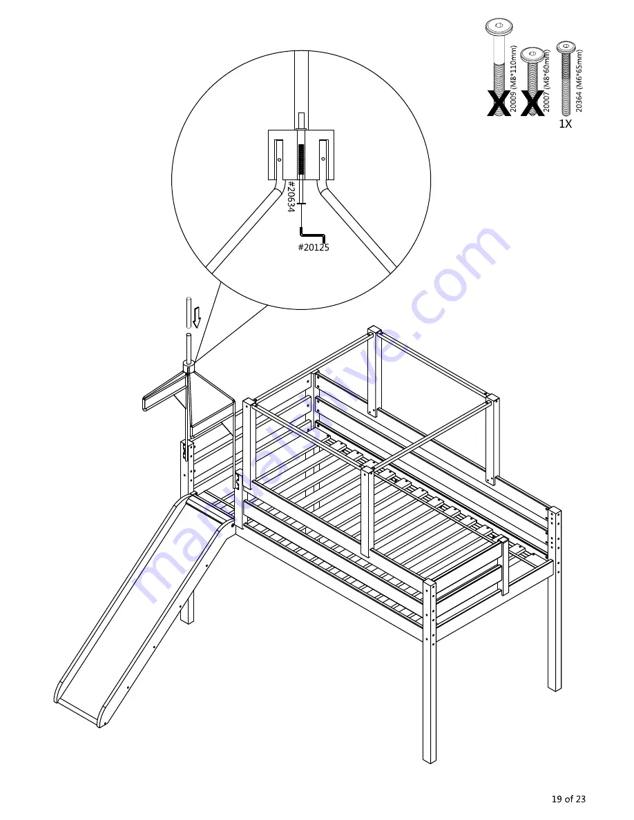 Maxwood Furniture Jackpot Low Loft Bed with End Ladder Assembly Instructions Manual Download Page 19