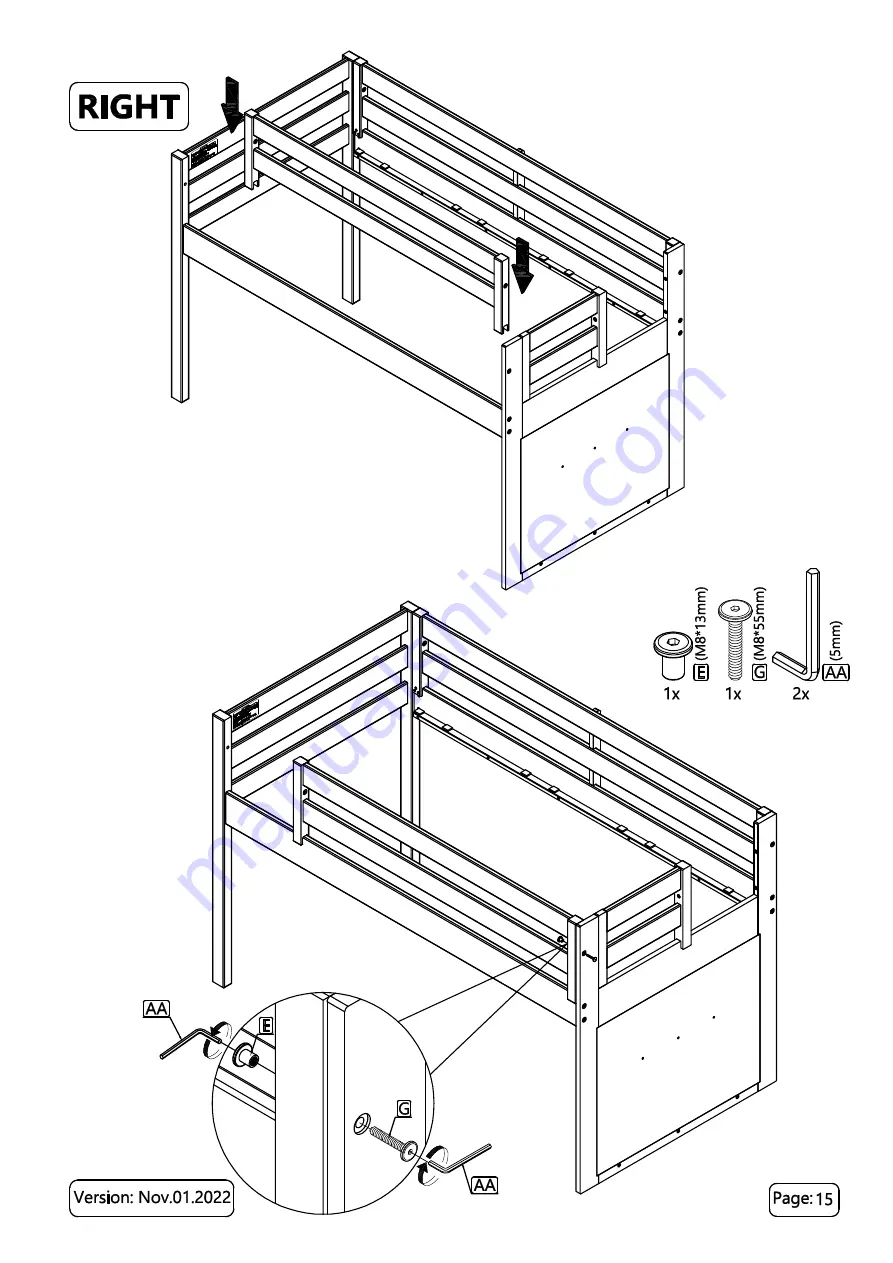 Maxwood Furniture ROOMS TO GO KIDS LOW LOFT Скачать руководство пользователя страница 15