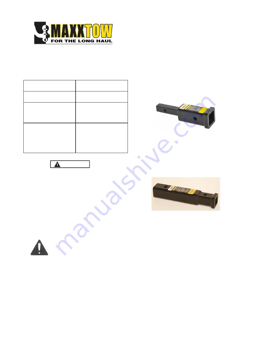 MAXXTOW 70032 Instruction Manual Download Page 1